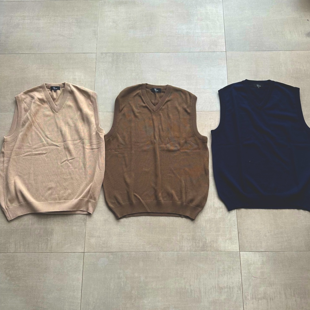 UNI (3) 100% Cotton Sweater Vests - L
